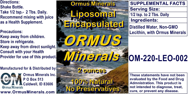 Ormus Minerals Liposomal Encapsulated ORMUS Minerals